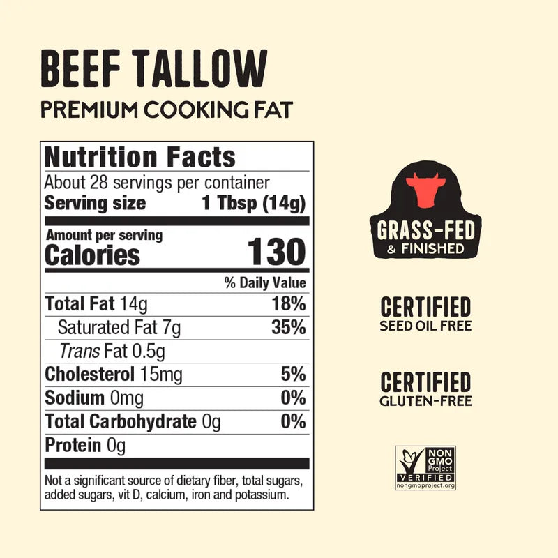 100% Grass-Fed & Finished Beef Tallow