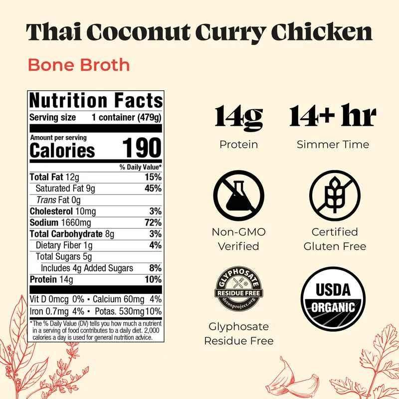 Thai Coconut Curry Chicken Bone Broth